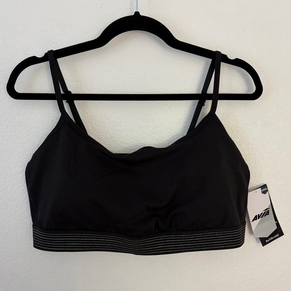 NWT Avia Black Sports Bra Size XXXL